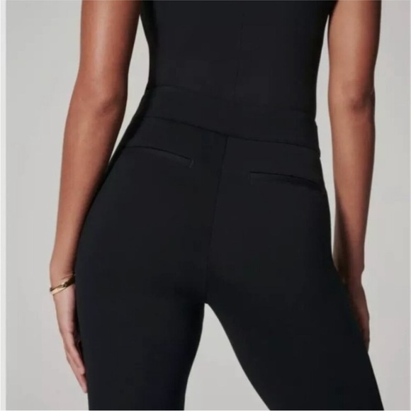 Spanx Black Perfect Pant Slim Straight Pull On Ponte Stretch Knit Career Medium - Picture 3 of 9
